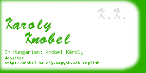 karoly knobel business card